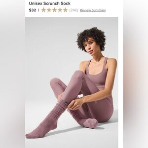 NWT ALO SMOKY QUARTZ SCRUNCH SOCKY